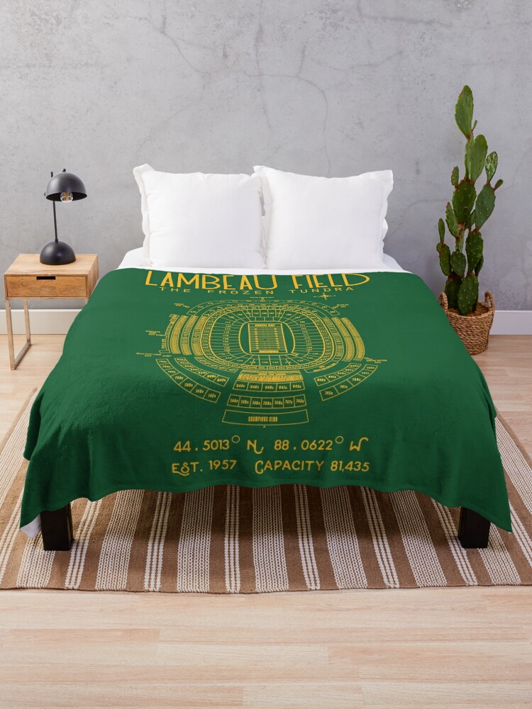 Green Bay Packers Lambeau Field Stadium Poster Print Throw