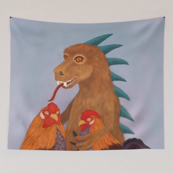 Item preview, Frenemies Chupacabra and Chickens designed and sold by Full Frog Moon.