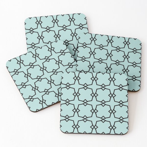 Item preview, Aquamarine and Black Tessellation Line Pattern 30 Coordinates w/ 2022 Color Trends Behr Wave Top M450-3 - Hue - Colour - Shade designed and sold by ColorOfTheYears.