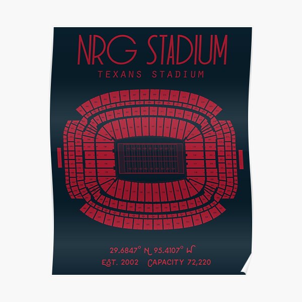 NRG Stadium Football Stadium Print, Houston Texans Football