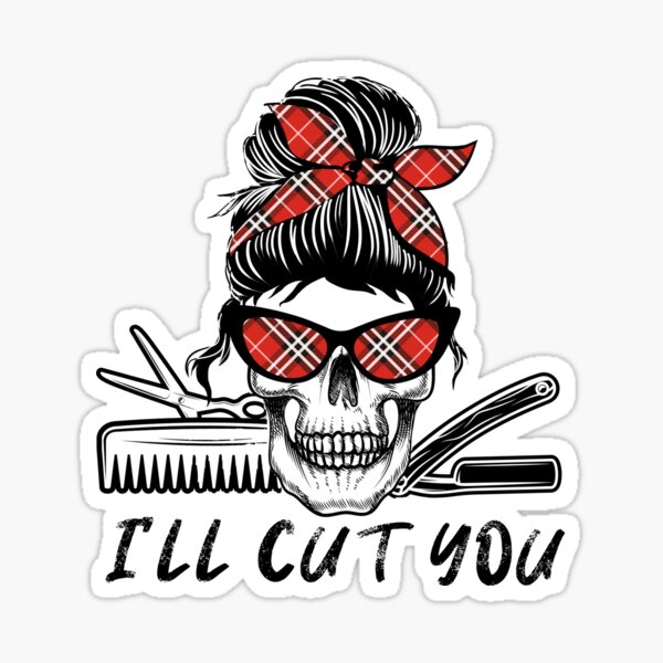 Item preview, Skull Tartan Hairdresser I'll Cut You Halloween designed and sold by shirtscom.