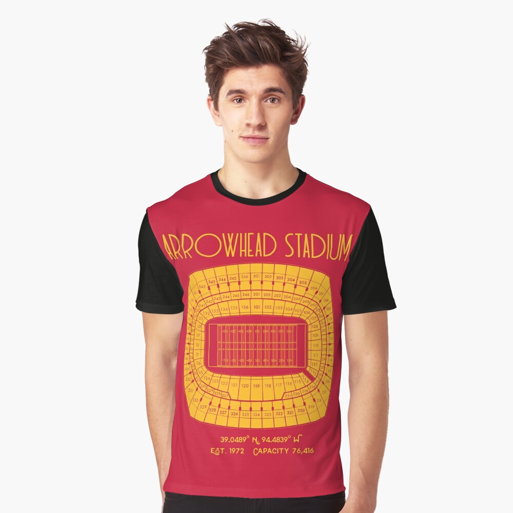 Kansas City Chiefs Arrowhead Stadium Poster Print Graphic T-Shirt for Sale  by Birch Trail Boutique