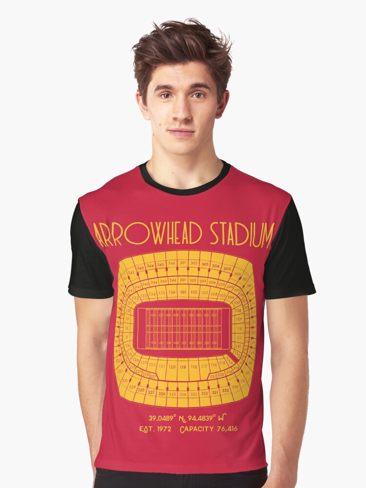 Kansas City Chiefs Arrowhead Stadium Poster Print' Graphic T-Shirt for Sale  by Birch Trail Boutique