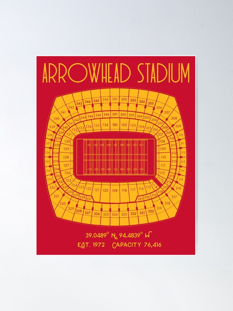 Arrowhead Stadium Football Stadium Print, Kansas City Chiefs Football