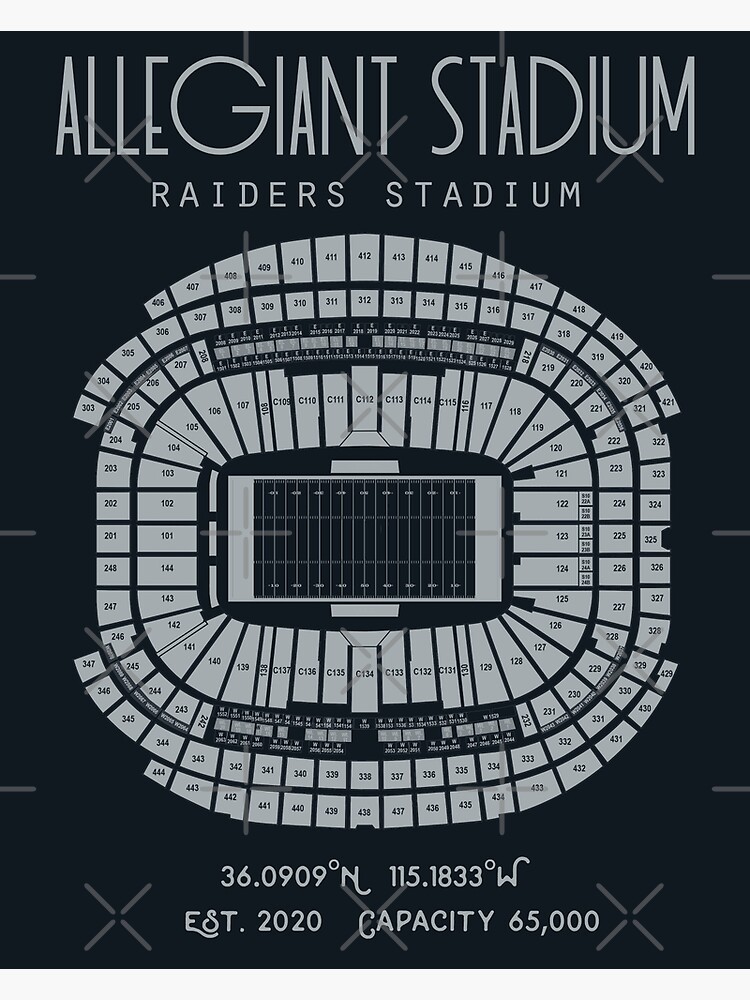 Las Vegas Raiders Allegiant Stadium Poster Print Greeting Card for Sale by  Birch Trail Boutique