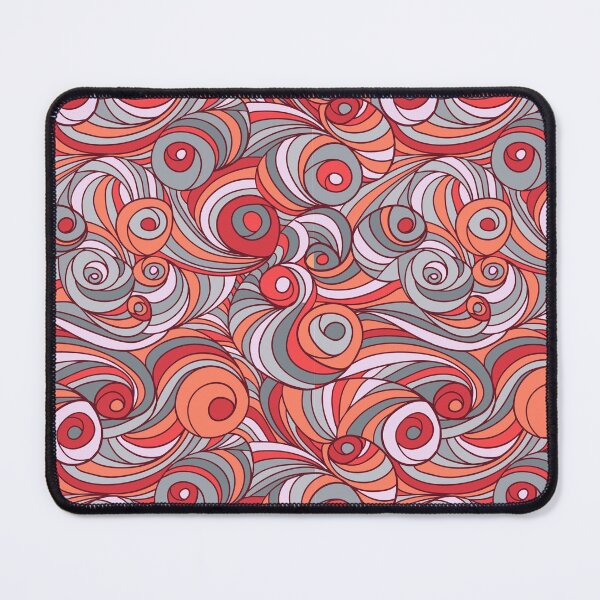 Vista previa del artículo con la obra «Rizado psicodélico en rojo y gris», diseñado y vendido por Ksaavet.