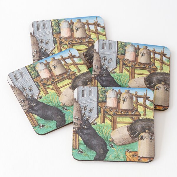 Item preview, HONEY THIEF BEARS ,BEES AND BEE HIVES Medieval Miniature designed and sold by BulganLumini.