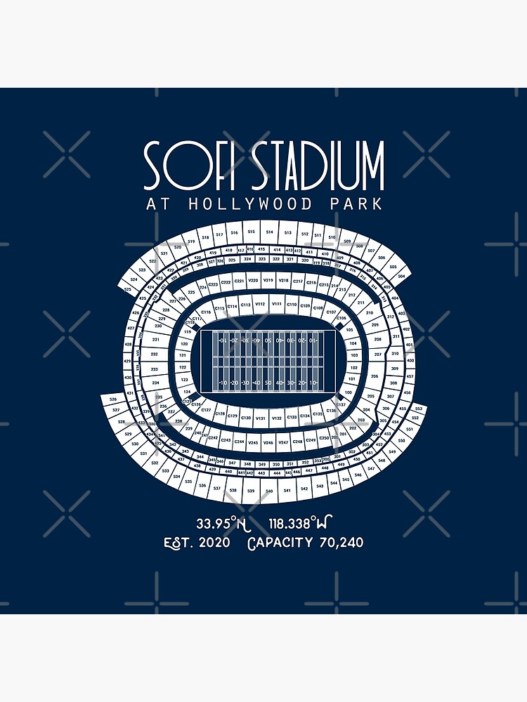 Los Angeles Rams Sofi Stadium Blueprint Football Print 