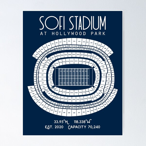 Cartello personalizzato dello stadio Sofi Los Angeles Chargers Rams  Distanza Miglia Football Road Home Regalo personalizzato Stampa in metallo  -  Italia