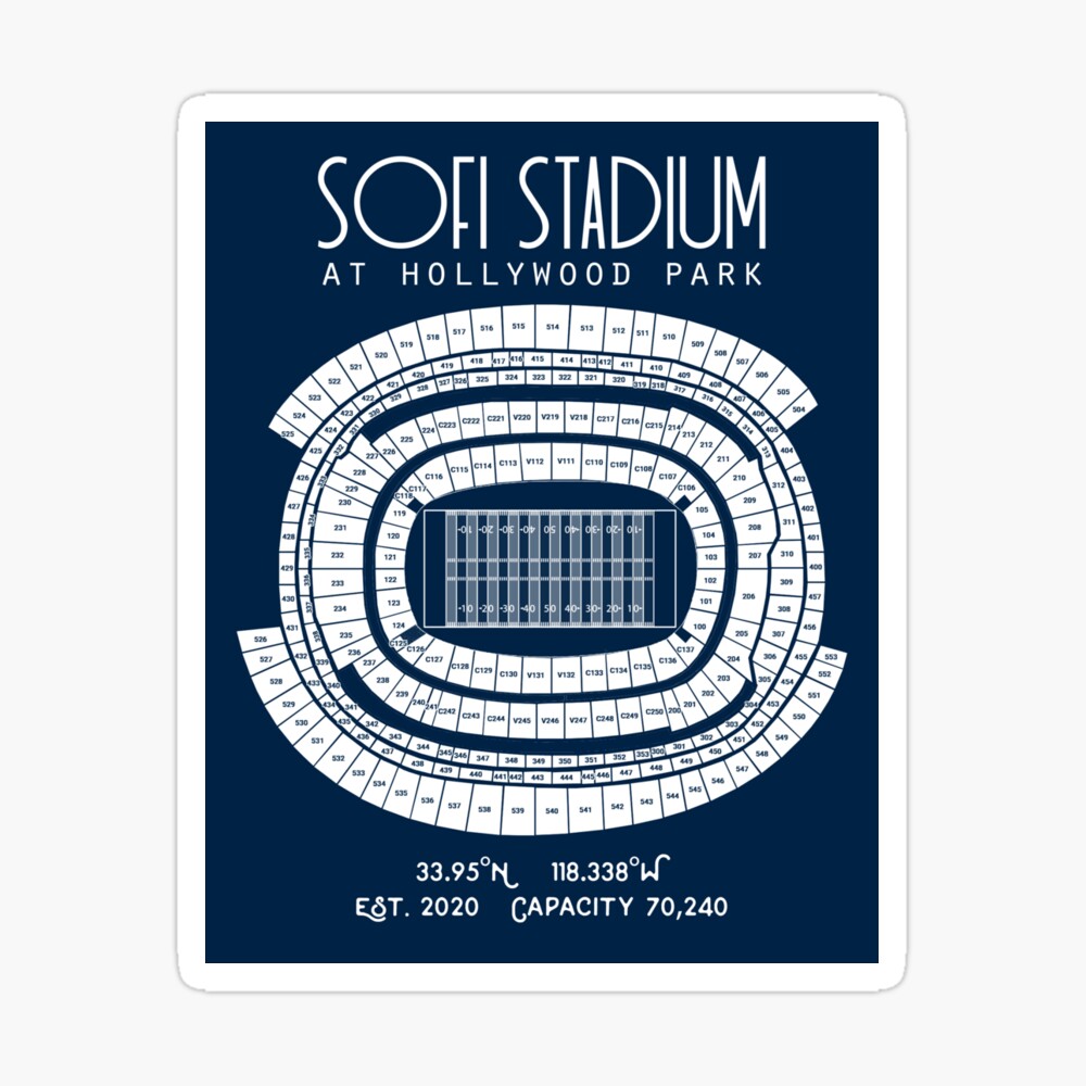 SoFi Stadium Football Stadium Print, Los Angeles Chargers Football