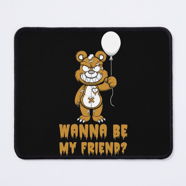 Item preview, Creepy kawaii teddy bear. Scary halloween teddy bear saying; wanna be my friend? designed and sold by NobelFashion.