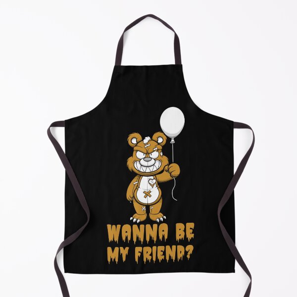 Item preview, Creepy kawaii teddy bear. Scary halloween teddy bear saying;  wanna be my friend? designed and sold by NobelFashion.
