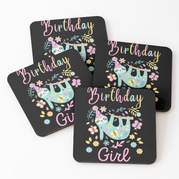 Item preview, Girl Birthday Sloth Floral Sloths Lover designed and sold by Echo Dusk.