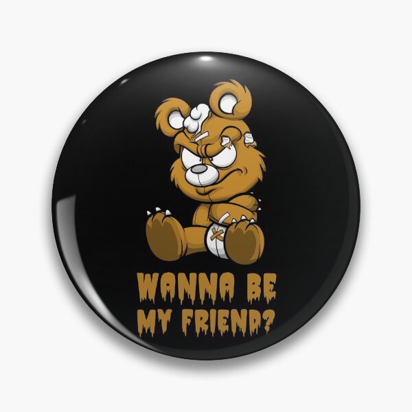 Item preview, Creepy kawaii teddy. creepy halloween teddy bear saying;  wanna be my friend? designed and sold by NobelFashion.