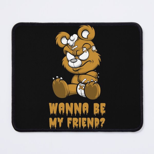 Item preview, Creepy kawaii teddy. creepy halloween teddy bear saying;  wanna be my friend? designed and sold by NobelFashion.
