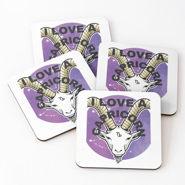 Item preview, I LOVE  a Capricorn WITH THE GOAT face  png, black, white and purple designed and sold by DoloresAlaire.