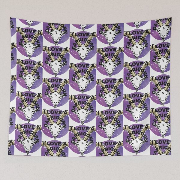Item preview, I LOVE  a Capricorn WITH THE GOAT face  png, black, white and purple designed and sold by DoloresAlaire.