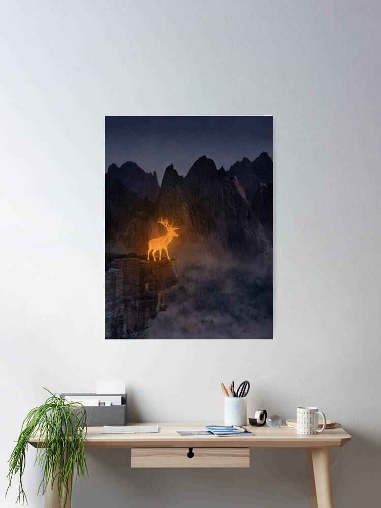 Thumbnail 1 of 3, Poster, Guardian of the night forest designed and sold by Butterfly-Dream.