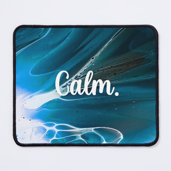 Item preview, Beautiful Blue Calm Positive Affirmation Abstract Fluid Art Acrylic Pour Design designed and sold by CrystalCoast.