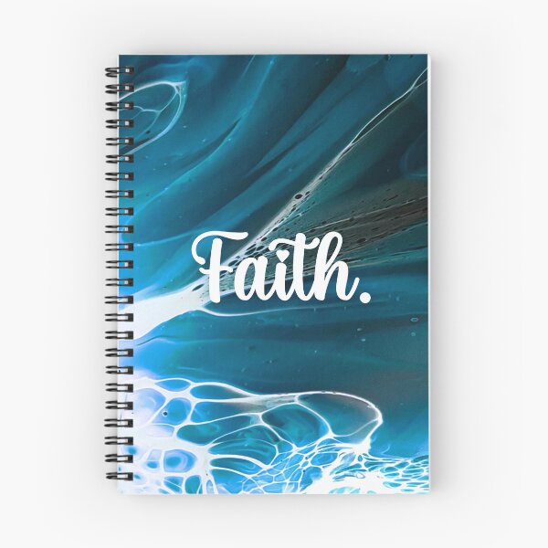 Item preview, Beautiful Blue Faith Positive Affirmation Fluid Art Acrylic Pour Design designed and sold by CrystalCoast.