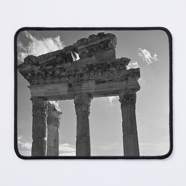 Item preview, Ruins and Columns in Temple of Trajan, Acropolis of Pergamon, Turkey B&W designed and sold by Ksaavet.