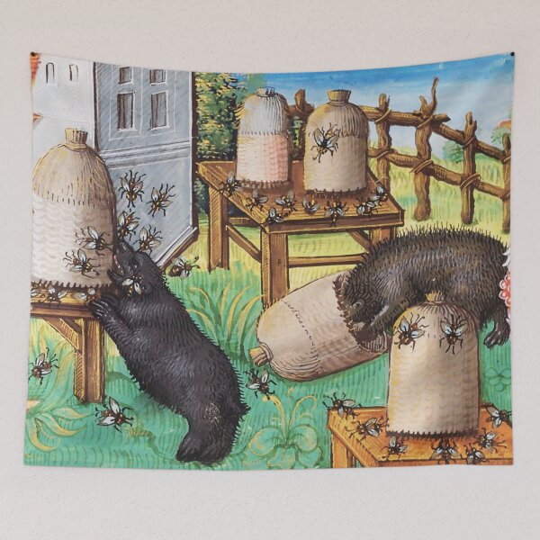 Item preview, HONEY THIEF BEARS ,BEES AND BEE HIVES Medieval Miniature designed and sold by BulganLumini.