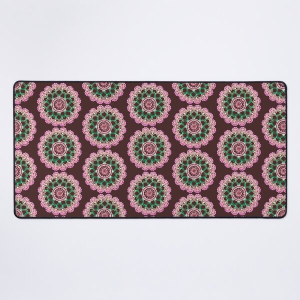 Item preview, Patrón floral Mandala rosa y verde designed and sold by Zareen Sayyed.