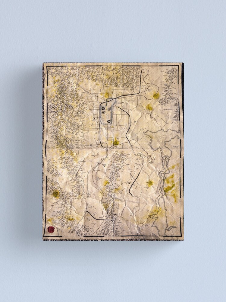  Engraved Wood Map of Fallout New Vegas : Handmade Products