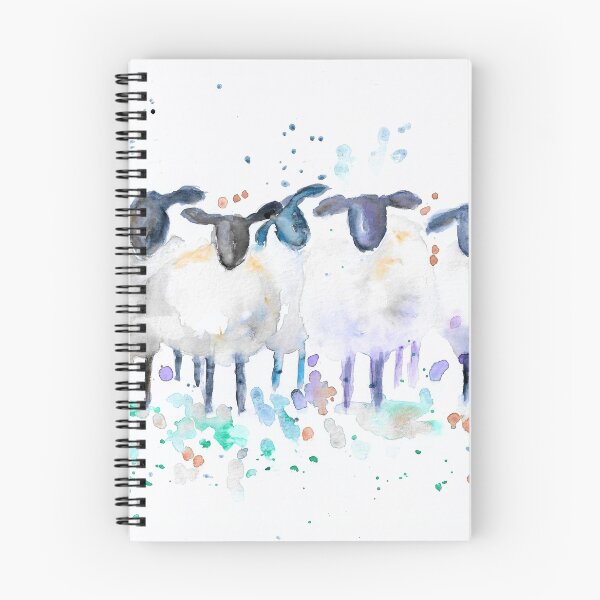 Item preview, Seven Sheep. Original watercolour painting by marjansart designed and sold by Marjansart.