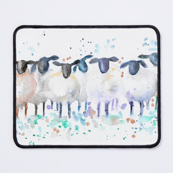Item preview, Seven Sheep. Original watercolour painting by marjansart designed and sold by Marjansart.