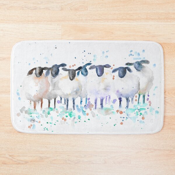 Item preview, Seven Sheep. Original watercolour painting by marjansart designed and sold by Marjansart.