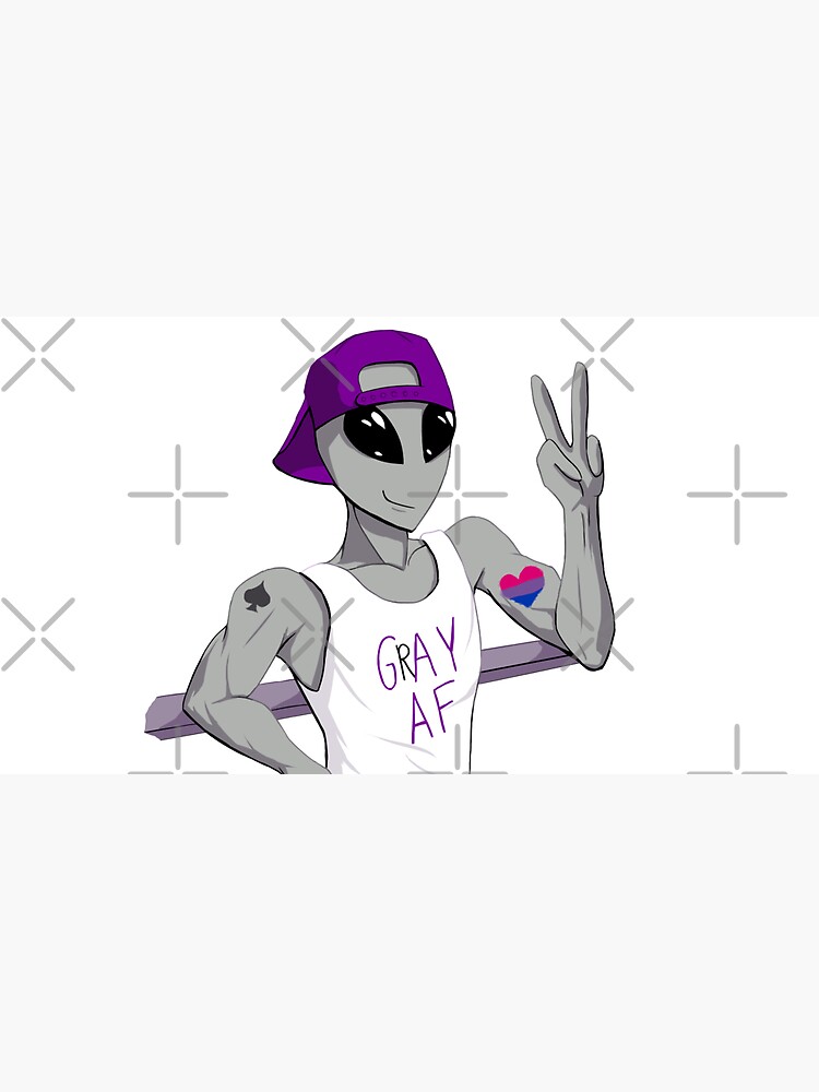 Aperçu 7 sur 7. Casquette avec l'œuvre Alien biromantique gris as créée et vendue par silentrebel.
