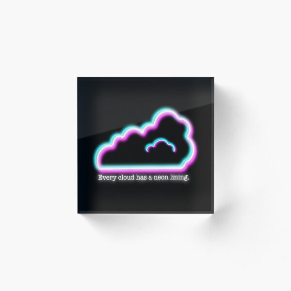 Neon cloud Acrylic Block