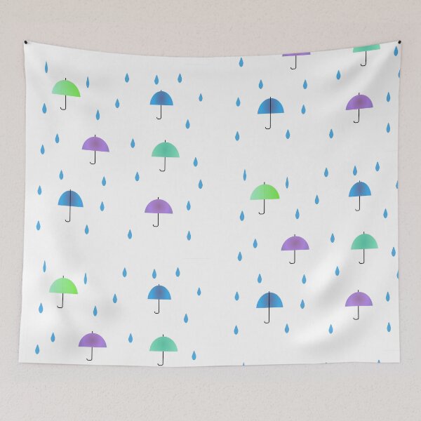 Item preview, Pattern with umbrella and rain designed and sold by Ingahaliullina.