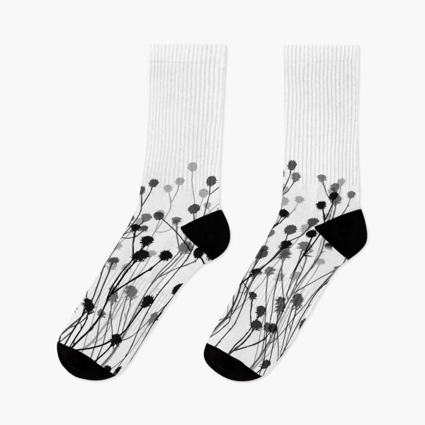 Item preview, Minimalistic Botanical Pattern In Black White And Grey designed and sold by artsandsoul.