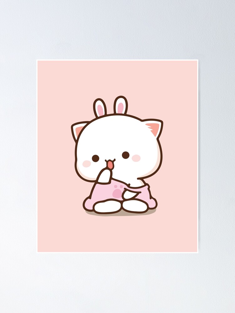 "Cute baby peach cat " Poster for Sale by dev-ilyass | Redbubble