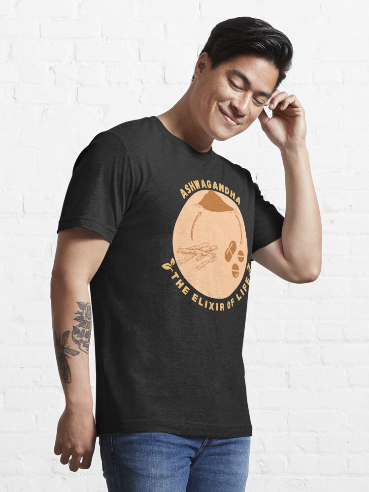 Thumbnail 3 of 7, Essential T-Shirt, Ashwagandha, the elixir of life sticker designed and sold by bakingbread10.