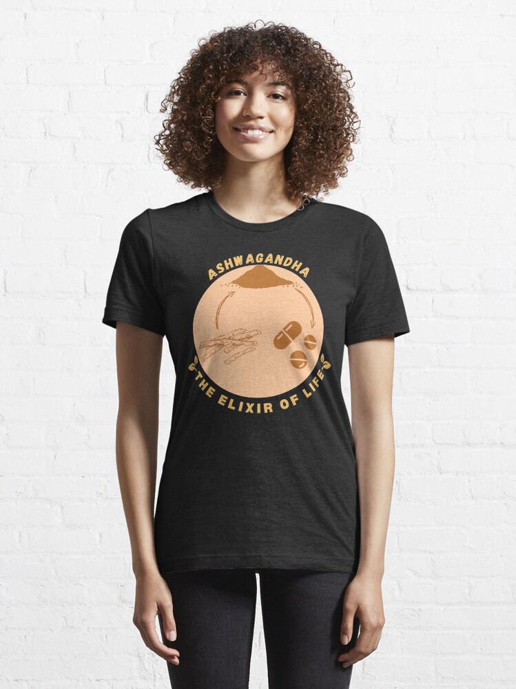 Thumbnail 6 of 7, Essential T-Shirt, Ashwagandha, the elixir of life sticker designed and sold by bakingbread10.