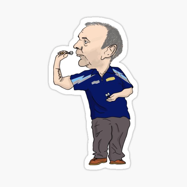 Item preview, Cartoon drawing of  Phil "the power" Taylor  designed and sold by FlawlessCheese.