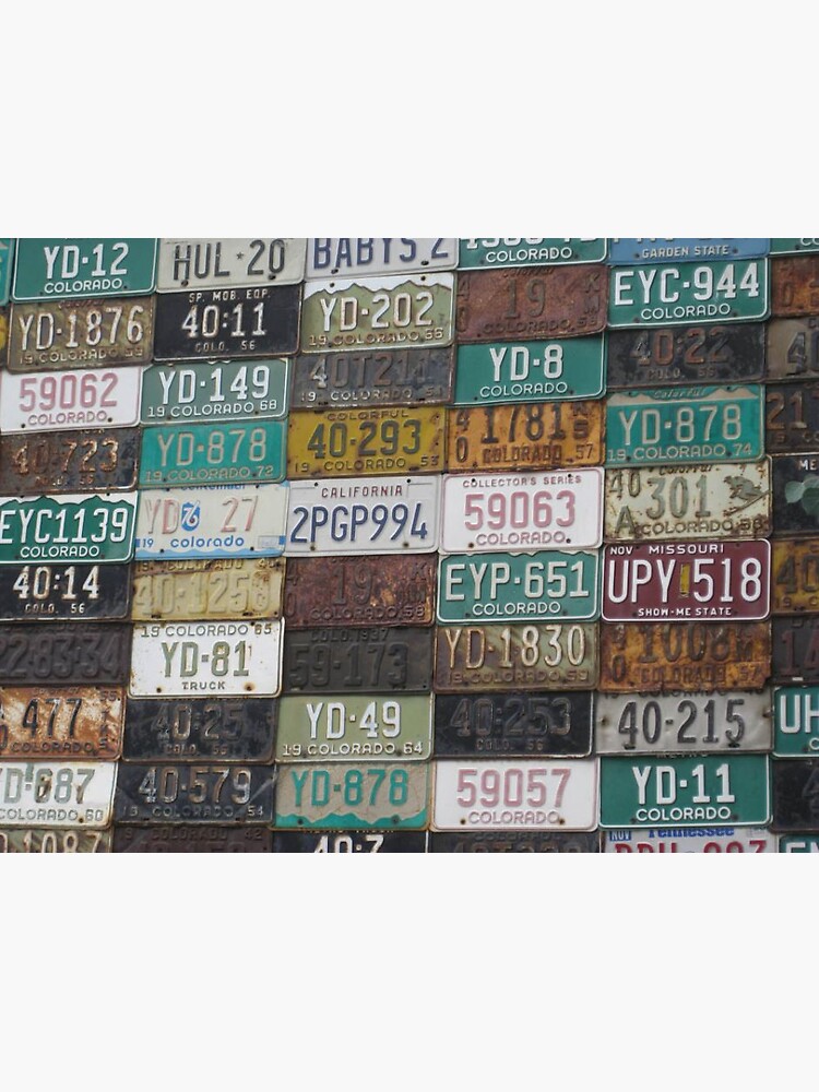 "License plates" Sticker for Sale by GreenSummerCo Redbubble