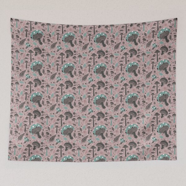 Item preview, Pink Forest Elements in Autumn Pattern  designed and sold by artestreestudio.