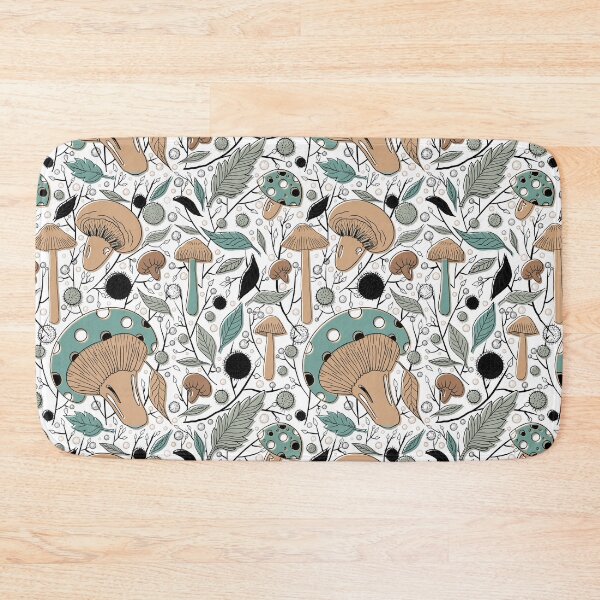 Item preview, Black and White Forest Elements in Autumn Pattern  designed and sold by artestreestudio.