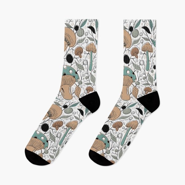 Item preview, Black and White Forest Elements in Autumn Pattern  designed and sold by artestreestudio.