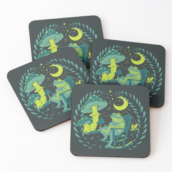 Artikelvorschau, Goblincore Ästhetisch Cottagecore Frog Chilling - Grün - Warten auf Pilzwachstum - Weirdcore Dreamcore Mykologie Pilze Pilze Forager Foraging Pet Mat Bandana Phrog entworfen und verkauft von Any Color Designs.