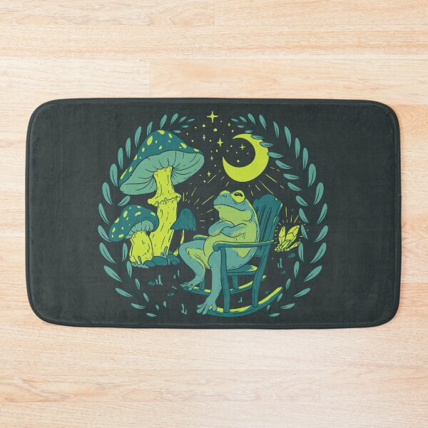 Item preview, Goblincore Aesthetic Cottagecore Frog Chilling - Green - waiting for mushrooms to grow - Weirdcore Dreamcore Mycology Fungi Shrooms Forager Foraging Pet Mat Bandana Phrog designed and sold by Any Color Designs.