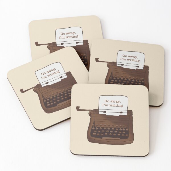 Item preview, Typewriter Go Away I'm Writing Writers Aesthetic Vintage designed and sold by BooksAndFlowers.