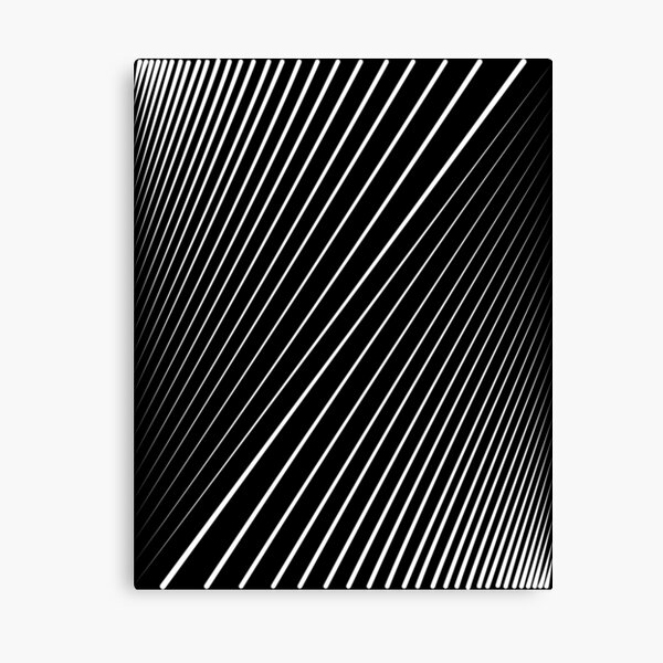 Diagonal Lines White - Line Art Canvas Print