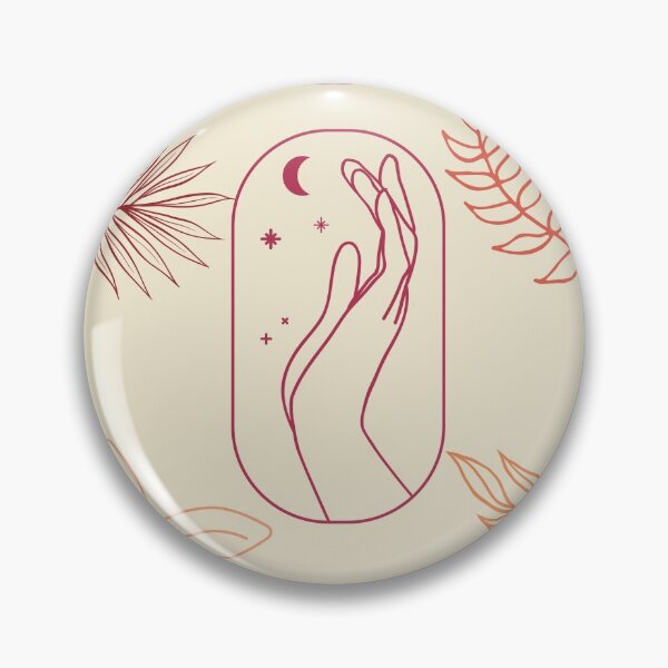 Item preview, Boho Plant Line Drawing with Celestial Hand Moon and Stars designed and sold by mainsqueezemar.