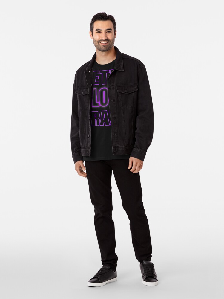 Alternate view of Let's Glow Crazy Purple Premium T-Shirt