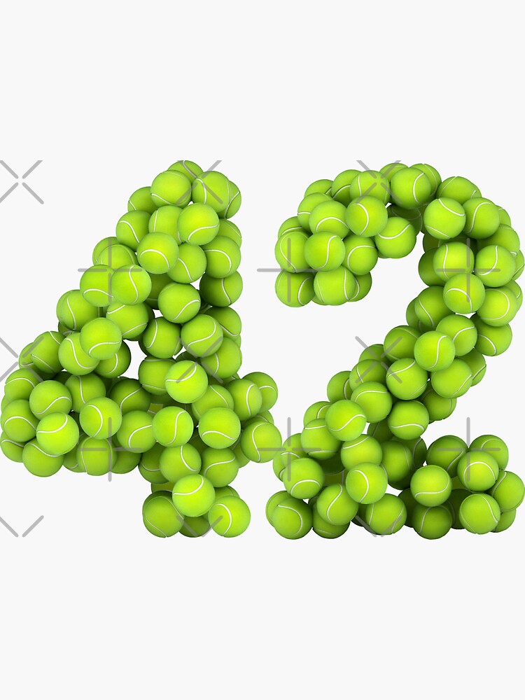 "Tennis Player Number 42 Tennis Sports fortytwo Game Set Match 42